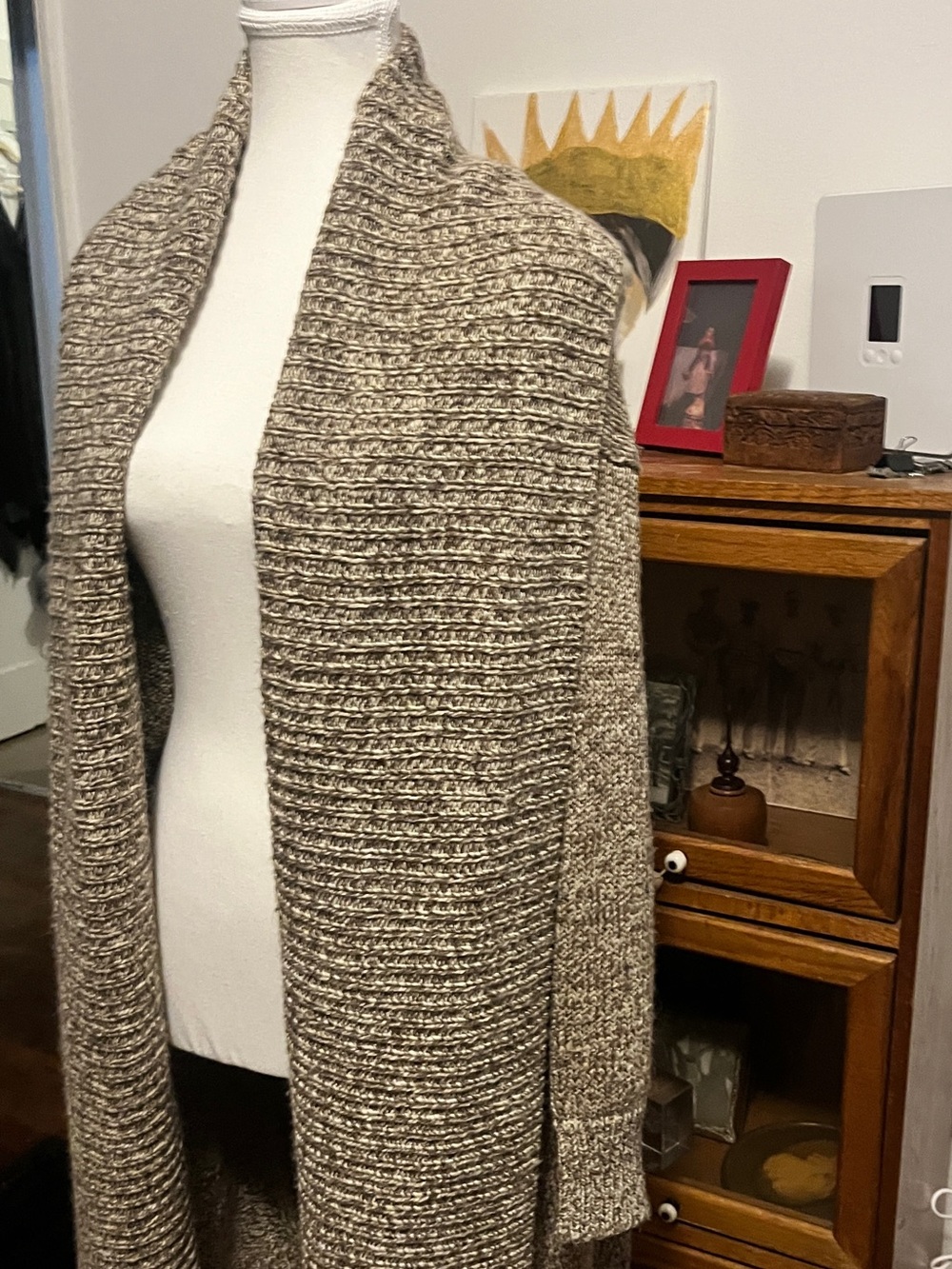 Room 34 Small Marled Knit Long Open-Front Cardigan - Picture 7 of 10
